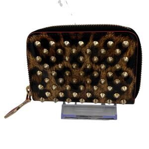 CLBW20: CHRISTIAN LOUBOUTIN SPIKED LEOPARD WALLET